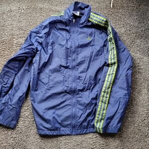 Adidas Vintage 90s Three Stripes Blue & Green Windbreaker Jacket Size XXL